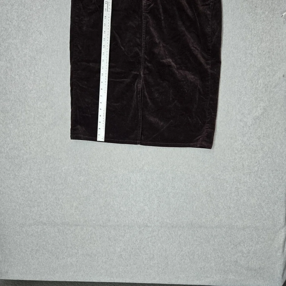 Skayne Women Skirt 33 Brown Corduroy Button Pencil & Straight